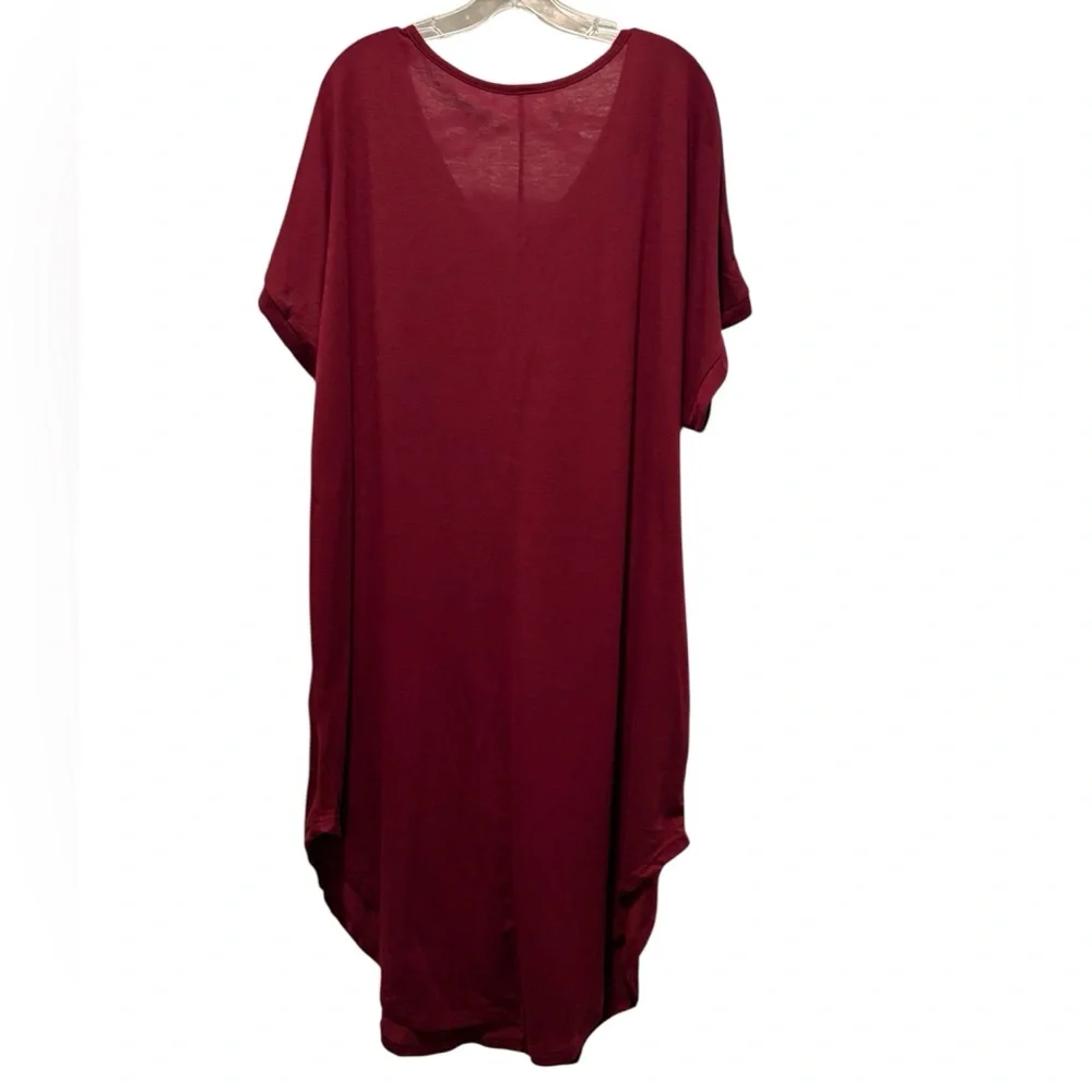 Burgundy V-Neck Maxi Dress - Picture 2 of 2